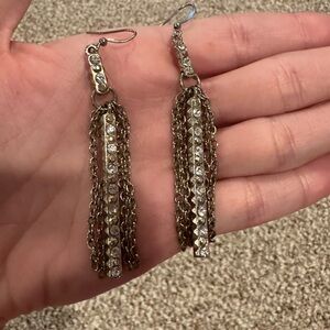 Gold earrings with diamond accents
